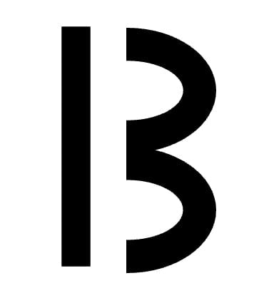 Grafik, die man als den Buchstaben "B" oder die Zahl "13" sehen könnte.